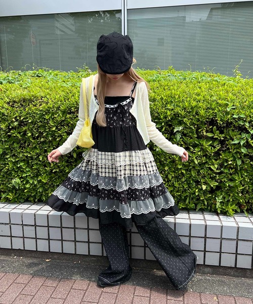 WC（ダブル シー）の「パッチワークキャミワンピース（ワンピース・レディース・グリーン/ブラック・FREE）」の10枚目の写真