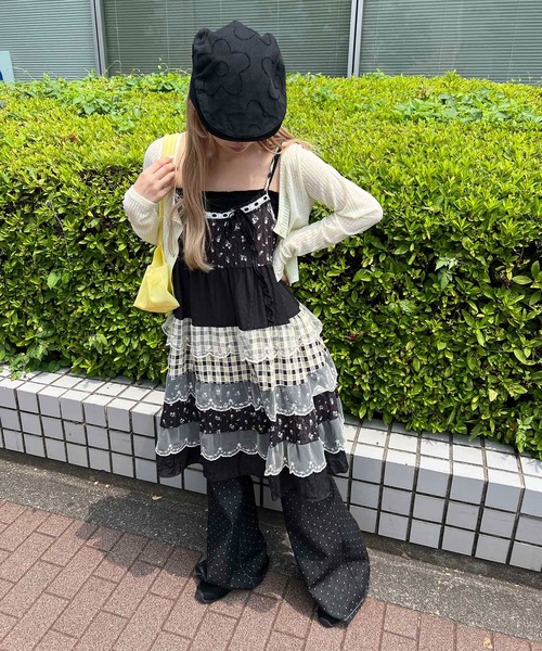 WC（ダブル シー）の「パッチワークキャミワンピース（ワンピース・レディース・グリーン/ブラック・FREE）」の8枚目の写真