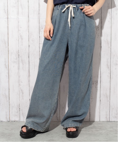 GORGE(ゴージ)の「《ウエストゴム・ドロスト仕様》イージーデニムワイドパンツ/カジュアル×ストリート/オールシーズン/全3色(その他パンツ・レディース・その他1/サックスブルー/チャコール・F)」の3枚目の写真
