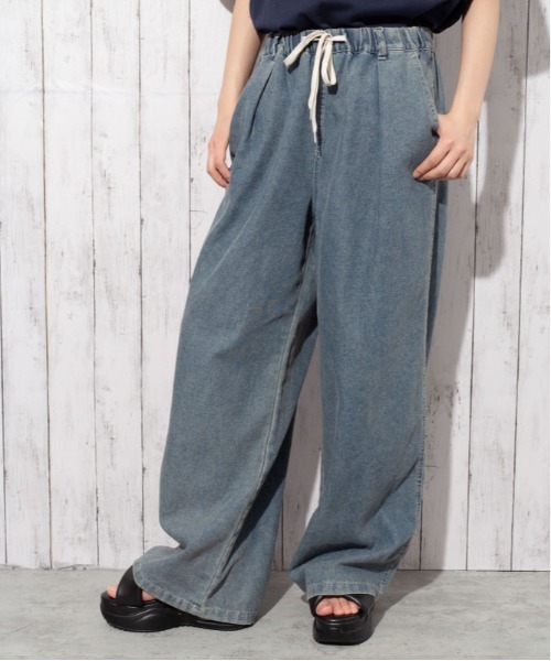 GORGE(ゴージ)の「《ウエストゴム・ドロスト仕様》イージーデニムワイドパンツ/カジュアル×ストリート/オールシーズン/全3色(その他パンツ・レディース・その他1/サックスブルー/チャコール・F)」の9枚目の写真