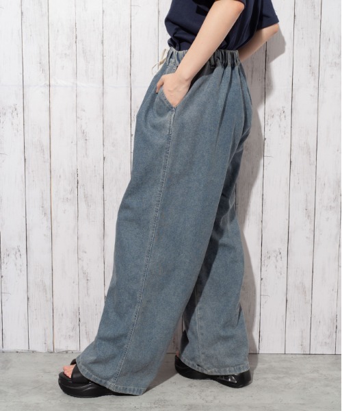 GORGE(ゴージ)の「《ウエストゴム・ドロスト仕様》イージーデニムワイドパンツ/カジュアル×ストリート/オールシーズン/全3色(その他パンツ・レディース・その他1/サックスブルー/チャコール・F)」の13枚目の写真