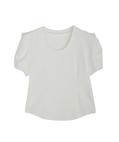 Ameri（アメリ）の「DEFORMATION SHOULDER CUT TOP（Tシャツ/カットソー・レディース・アイボリー/ライトブルー/ネイビー・FREE）」の14枚目の写真