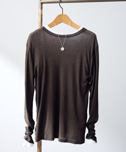 FRAMeWORK（フレームワーク）の「≪新色 / 追加≫HTシアーL/Tee（Tシャツ/カットソー・レディース・レッド/キャメル/アイボリー/ホワイト/ブラウン・FREE）」の3枚目の写真