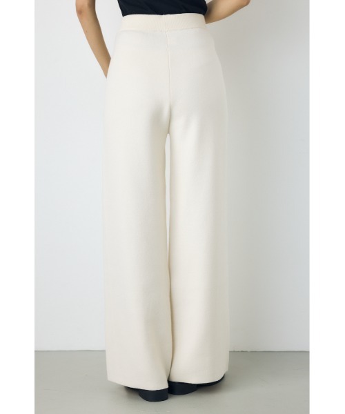 AZUL by moussy(アズールバイマウジー)の「洗濯OK♪【セットアップ対応】大人気シリーズ!格上げニットワイドパンツ 秋服 冬服 ウエストゴム リラックス ウォッシャブルニット(スラックス・レディース・ブラック/杢グレー/オフホワイト・MEDIUM/SMALL)」の8枚目の写真