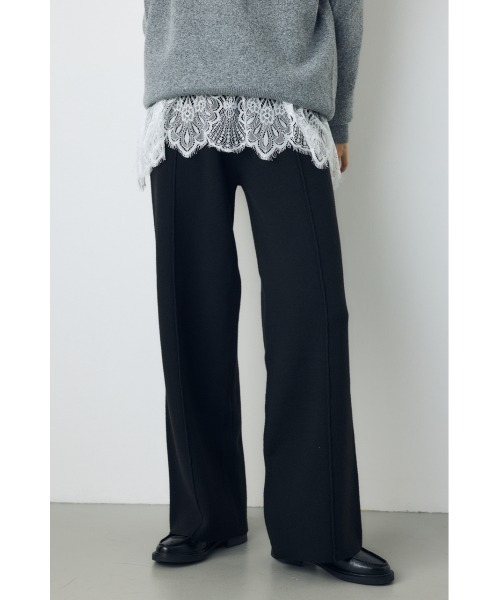 AZUL by moussy(アズールバイマウジー)の「洗濯OK♪【セットアップ対応】大人気シリーズ!格上げニットワイドパンツ 秋服 冬服 ウエストゴム リラックス ウォッシャブルニット(スラックス・レディース・ブラック/杢グレー/オフホワイト・MEDIUM/SMALL)」の13枚目の写真