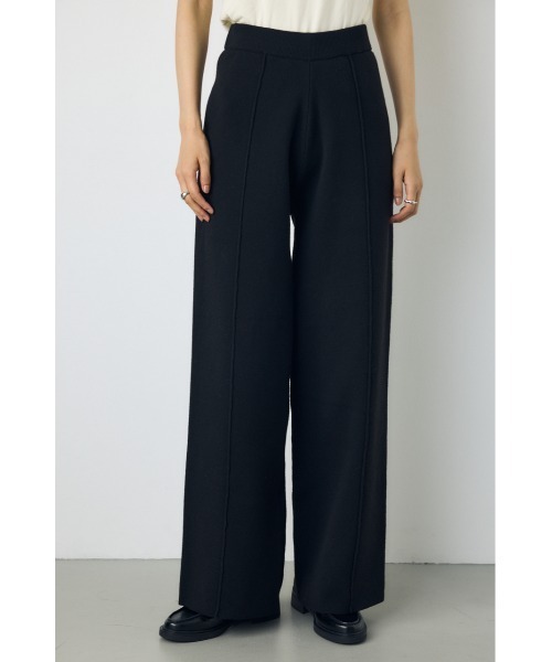 AZUL by moussy（アズールバイマウジー）の「洗濯OK♪【セットアップ対応】大人気シリーズ！格上げニットワイドパンツ 秋服 冬服　ウエストゴム　リラックス　ウォッシャブルニット（スラックス・レディース・ブラック/杢グレー/オフホワイト・MEDIUM/SMALL）」の14枚目の写真