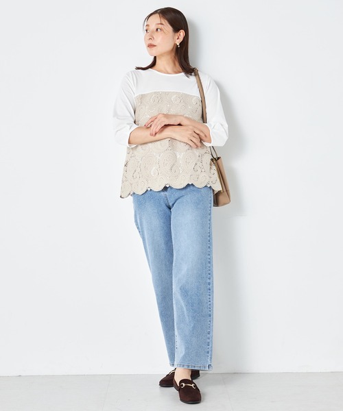 GALLORIA(ギャローリア)の「ビスチェフェイクプルオーバー(Tシャツ/カットソー・レディース・ブラック/ベージュ・LL/L/S/M)」の7枚目の写真