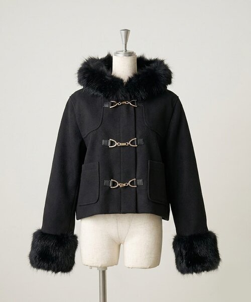 ファー付ショートダッフルコート（ダッフルコート）｜continuer de
