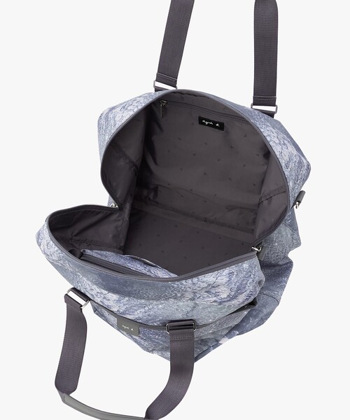 agnes b.（アニエスベー）の「フォトプリント ナイロン 2way ラージ ボストンバッグ "My bag" RAT01R-01（ボストンバッグ・レディース・グリーン・FREE）」の11枚目の写真