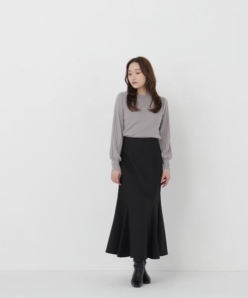 NATURAL BEAUTY BASIC(ナチュラルビューティーベーシック)の「プリーツスリーブニット(ニット/セーター・レディース・グレー/ネイビー/オフホワイト/ピンク・FREE)」の15枚目の写真