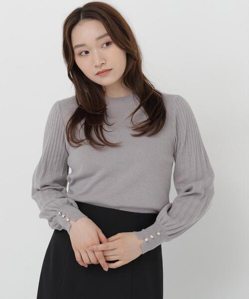 NATURAL BEAUTY BASIC(ナチュラルビューティーベーシック)の「プリーツスリーブニット(ニット/セーター・レディース・グレー/ネイビー/オフホワイト/ピンク・FREE)」の20枚目の写真