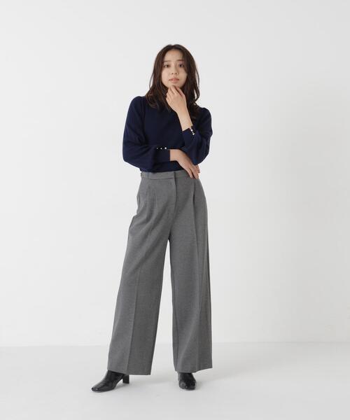 NATURAL BEAUTY BASIC(ナチュラルビューティーベーシック)の「プリーツスリーブニット(ニット/セーター・レディース・グレー/ネイビー/オフホワイト/ピンク・FREE)」の8枚目の写真
