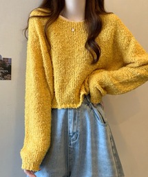 ミックスシャギーニットプルオーバー