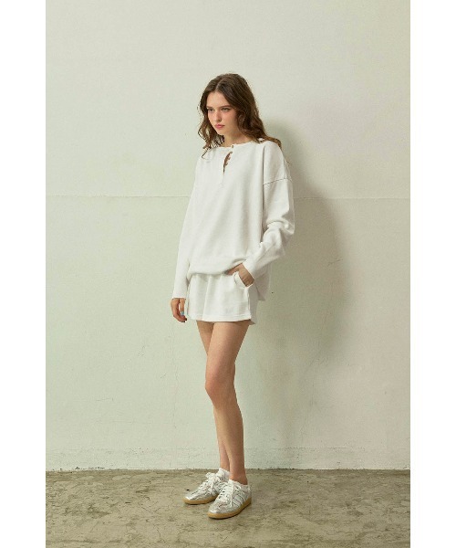 ALEXIA STAM(アリシアスタン)の「Waffle Shorts /ワッフルショートパンツ(その他パンツ・レディース・ホワイト/チャコールグレー/グレー・M/S)」の2枚目の写真