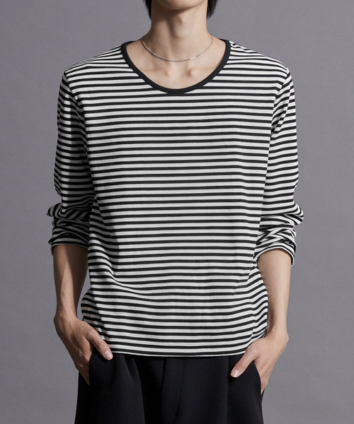 Loose/ルース(ルース)の「アソートUネックサーマルロンT(Tシャツ/カットソー・メンズ・グレー系/ブラック/オフホワイト/ワイン/杢グレー/ホワイト系・L/S/M)」の3枚目の写真