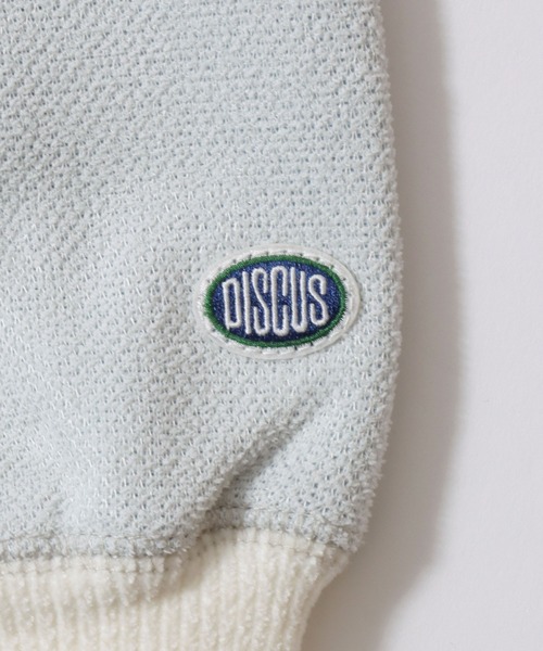 DISCUS(ディスカス)の「DISCUS/ディスカス オーバーサイズ インレイ編み 裏シャギー ボンディング 配色 ワンポイント刺繍 トレーナー スウェット レディース メンズ(スウェット・レディース・ブラック/ブルー/ブラウン/アイボリー/グレー・L/M)」の9枚目の写真