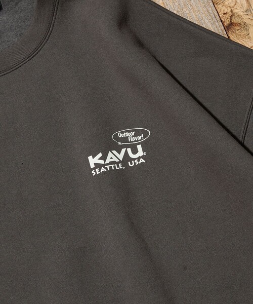KAVU(カブー)の「KAVU/カブー 限定展開 KAVU×FREAK'S STORE / カブ― 別注 デザイン刺繍 クルーネック スウェット / Burger Cat(Tシャツ/カットソー・メンズ・スミクロ/グレイッシュベージュ/ネイビー/アッシュグレー・SMALL/MEDIUM/LARGE)」の13枚目の写真