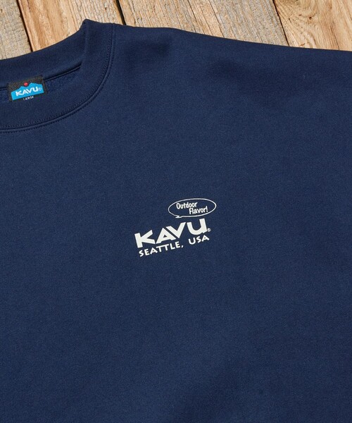 KAVU(カブー)の「KAVU/カブー 限定展開 KAVU×FREAK'S STORE / カブ― 別注 デザイン刺繍 クルーネック スウェット / Burger Cat(Tシャツ/カットソー・メンズ・スミクロ/グレイッシュベージュ/ネイビー/アッシュグレー・SMALL/MEDIUM/LARGE)」の16枚目の写真