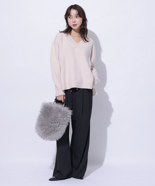 Mystrada（マイストラーダ）の「リラックスパンツ（その他パンツ・レディース・ブラック/オフホワイト/モカ・38/36）」の6枚目の写真
