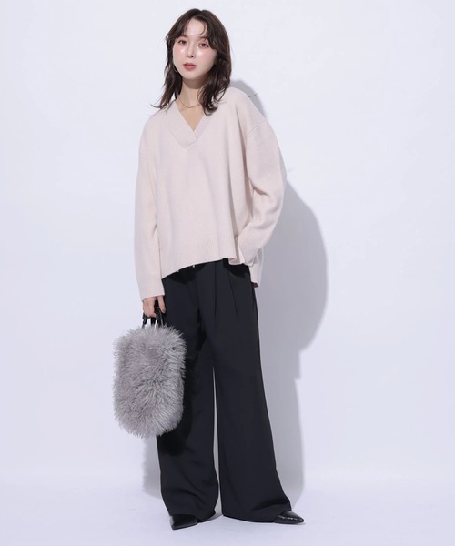 Mystrada（マイストラーダ）の「リラックスパンツ（その他パンツ・レディース・ブラック/オフホワイト/モカ・38/36）」の7枚目の写真