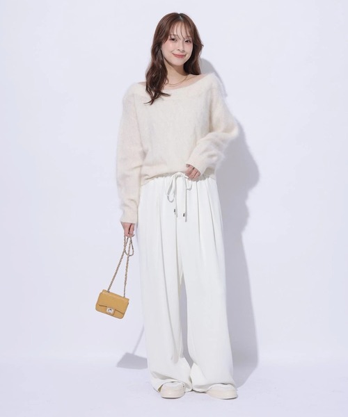 Mystrada（マイストラーダ）の「リラックスパンツ（その他パンツ・レディース・ブラック/オフホワイト/モカ・38/36）」の9枚目の写真