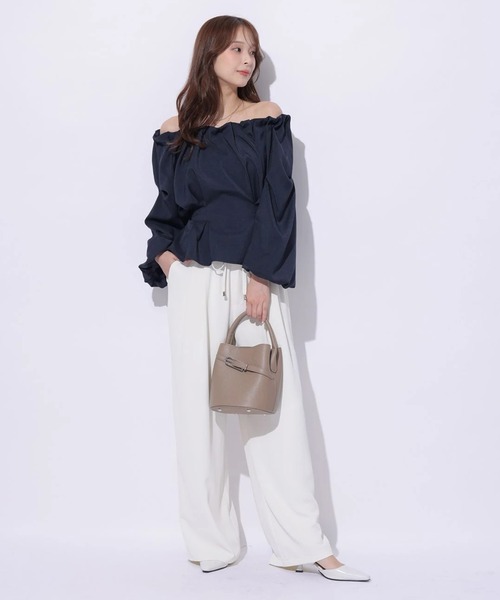 Mystrada（マイストラーダ）の「リラックスパンツ（その他パンツ・レディース・ブラック/オフホワイト/モカ・38/36）」の12枚目の写真