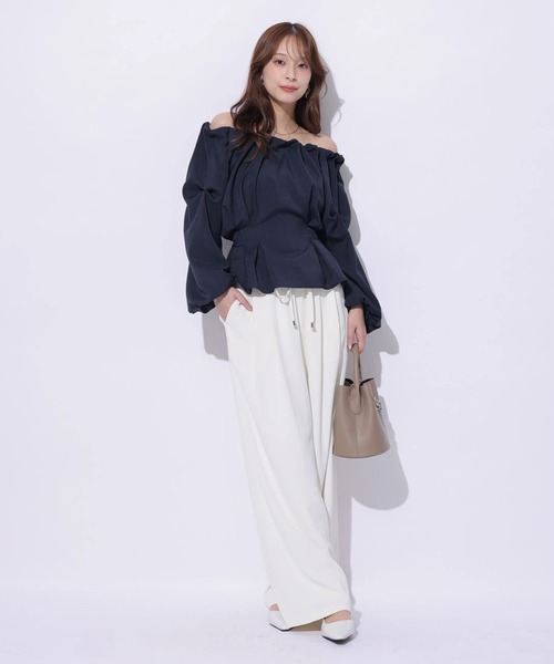 Mystrada（マイストラーダ）の「リラックスパンツ（その他パンツ・レディース・ブラック/オフホワイト/モカ・38/36）」の13枚目の写真