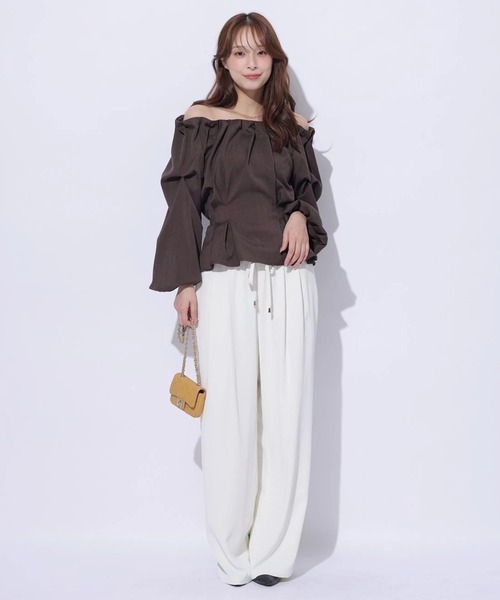 Mystrada（マイストラーダ）の「リラックスパンツ（その他パンツ・レディース・ブラック/オフホワイト/モカ・38/36）」の20枚目の写真