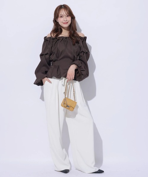 Mystrada（マイストラーダ）の「リラックスパンツ（その他パンツ・レディース・ブラック/オフホワイト/モカ・38/36）」の22枚目の写真
