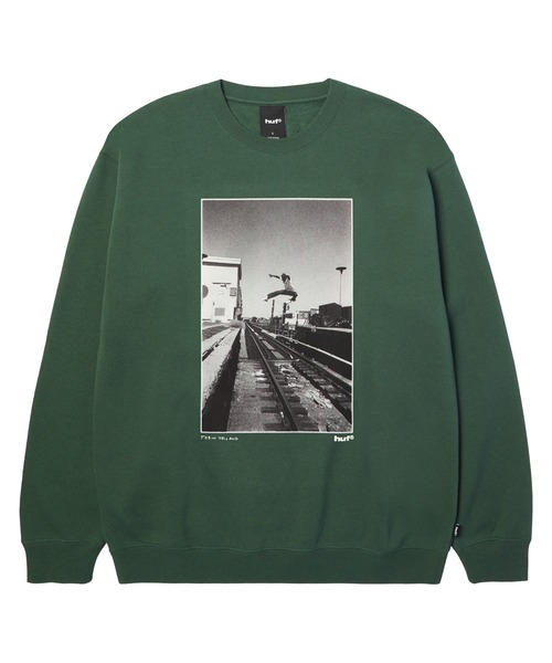 HUF(ハフ)の「TAKING THE LEAP CREW(スウェット・メンズ・ブラック/ダークグリーン・L/M/S/XL)」の2枚目の写真