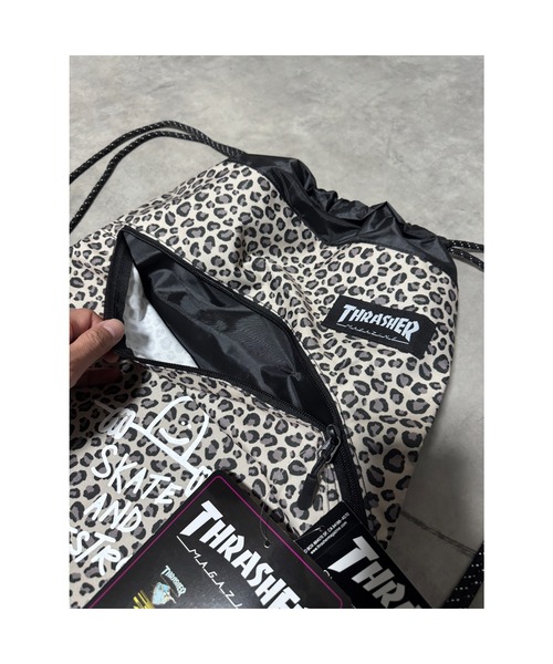 THRASHER（スラッシャー）の「【SB】【THRASHER】レオパードナップサック（バックパック/リュック・レディース・ホワイト/ベージュ・FREE）」の4枚目の写真