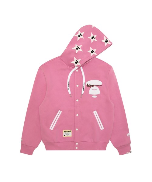 AAPE BY A BATHING APE（エーエイプバイアベイシングエイプ）の「AAPE BUTTON SWEAT HOODIE（パーカー・メンズ・ブラック/ライトピンク・LARGE/SMALL/X-LARGE/MEDIUM）」の2枚目の写真