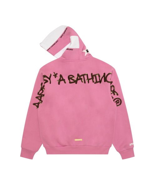 AAPE BY A BATHING APE（エーエイプバイアベイシングエイプ）の「AAPE BUTTON SWEAT HOODIE（パーカー・メンズ・ブラック/ライトピンク・LARGE/SMALL/X-LARGE/MEDIUM）」の6枚目の写真
