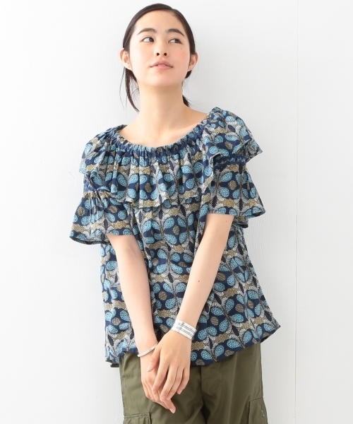 BEAMS BOY(ビームスボーイ)の「OZ CREATION / バティック スモック(シャツ/ブラウス・レディース・グリーン/ブルー・ONE SIZE)」の8枚目の写真