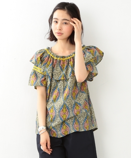 BEAMS BOY(ビームスボーイ)の「OZ CREATION / バティック スモック(シャツ/ブラウス・レディース・グリーン/ブルー・ONE SIZE)」の9枚目の写真