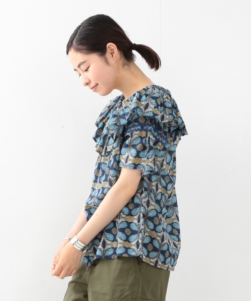 BEAMS BOY(ビームスボーイ)の「OZ CREATION / バティック スモック(シャツ/ブラウス・レディース・グリーン/ブルー・ONE SIZE)」の6枚目の写真