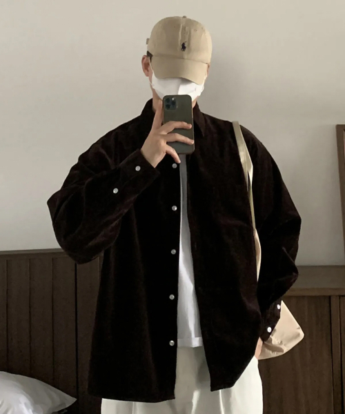 HUKE（ヒューク）の「ザ シティ コーデュロイ シャツ (ブラウン)（シャツ/ブラウス・メンズ・その他・MEDIUM/LARGE）」の2枚目の写真