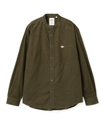 Men's Corduroy Band Collar Shirt