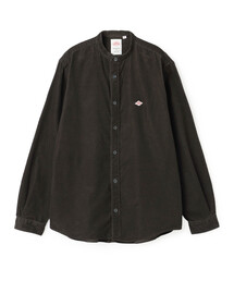Men's Corduroy Band Collar Shirt