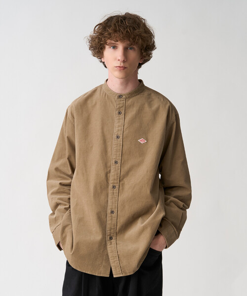 DANTON(ダントン)の「Men's Corduroy Band Collar Shirt(シャツ/ブラウス・メンズ・ベージュ/グレー/チャコール/オリーブ・44/42/38/40)」の5枚目の写真