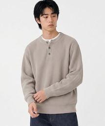 FILLIP J（フィリップジェー）の「ウールブレンドリラックスフィットヘンリーネックニット（ニット/セーター）」