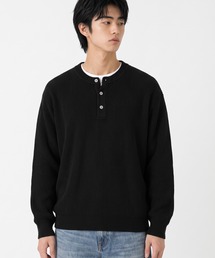 FILLIP J（フィリップジェー）の「ウールブレンドリラックスフィットヘンリーネックニット（ニット/セーター）」
