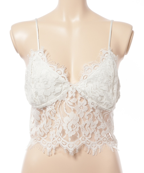 MOUSSY(マウジー)の「LACE BUSTIER J(キャミソール・レディース・ブラック/オフホワイト・1/2)」の2枚目の写真