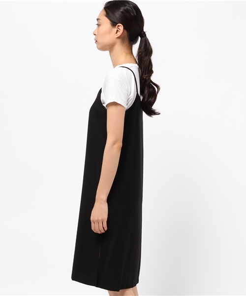archives（アルシーヴ）の「無地 スリットキャミワンピース（ワンピース・レディース・ベージュ/ブラック/カーキ・MEDIUM）」の5枚目の写真