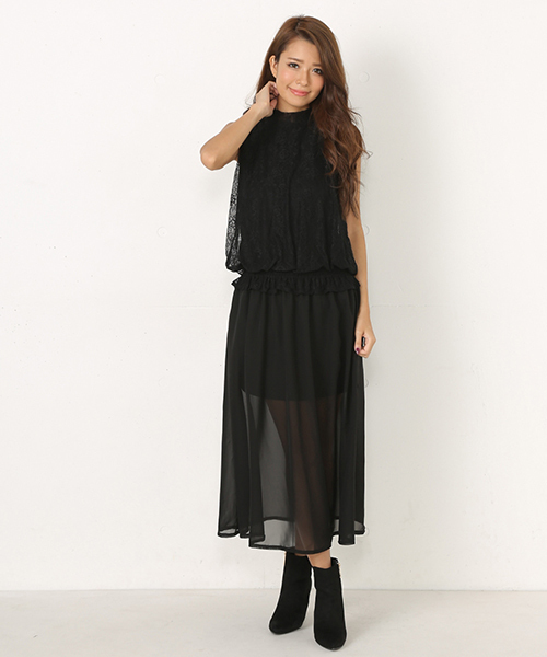 Rienda リエンダ の カバードレースブラウジングロングop ワンピース Wear