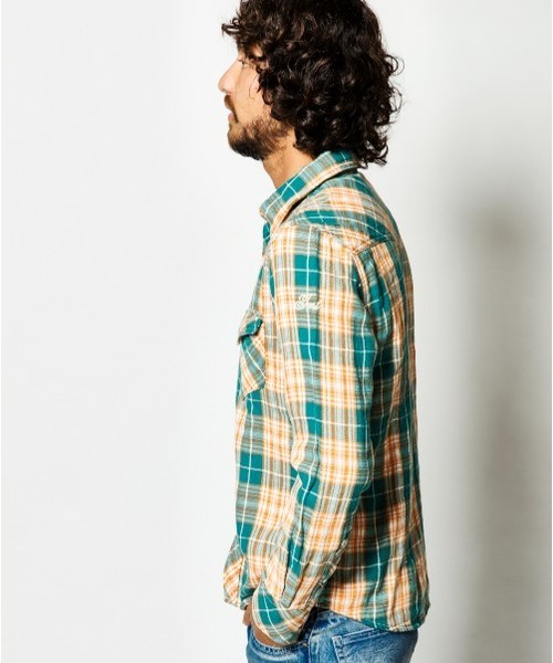 TMT（ティーエムティー）の「DOUBLE GAUZE CHECK WESTERN SHIRTS（シャツ/ブラウス・メンズ・オレンジ/レッド・LARGE/MEDIUM/X-LARGE/SMALL）」の12枚目の写真
