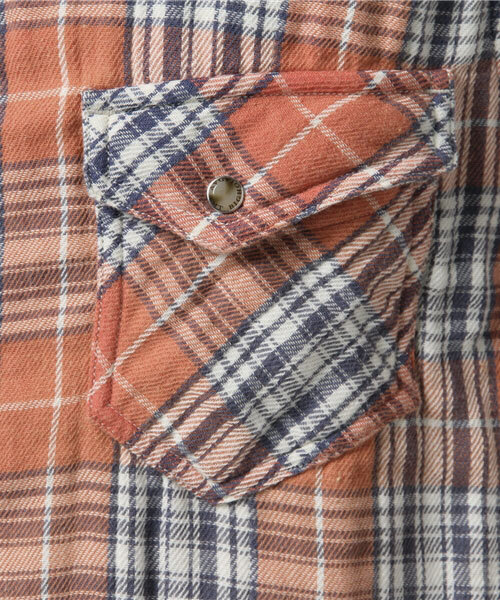 TMT（ティーエムティー）の「DOUBLE GAUZE CHECK WESTERN SHIRTS（シャツ/ブラウス・メンズ・オレンジ/レッド・LARGE/MEDIUM/X-LARGE/SMALL）」の15枚目の写真