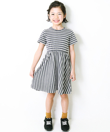 devirock | ウエスト切替先染めボーダー半袖ワンピース(ワンピース)