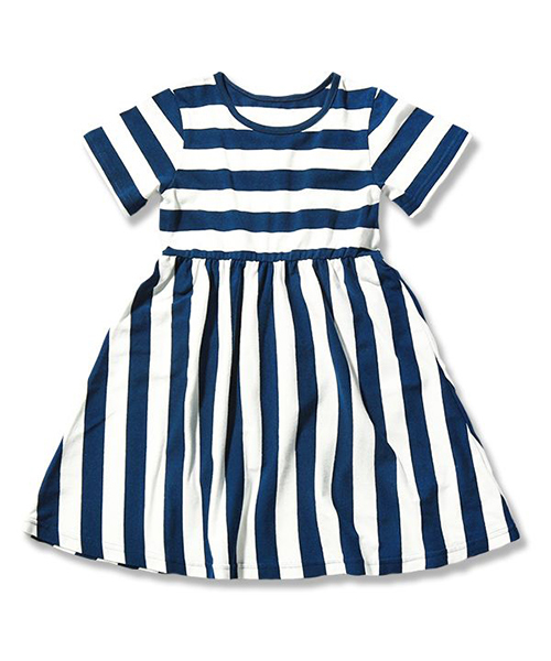 devirock（デビロック）の「ウエスト切替先染めボーダー半袖ワンピース（ワンピース・キッズ・ブラック/トリコロール/チャコール/レッド/ネイビー/レッド系その他・120cm/160cm/100cm/140cm/150cm/110cm/130cm）」の12枚目の写真