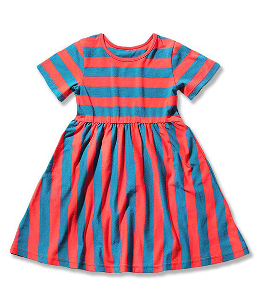 devirock（デビロック）の「ウエスト切替先染めボーダー半袖ワンピース（ワンピース・キッズ・ブラック/トリコロール/チャコール/レッド/ネイビー/レッド系その他・120cm/160cm/100cm/140cm/150cm/110cm/130cm）」の13枚目の写真